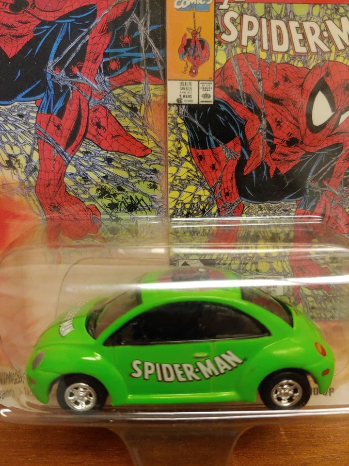 Johnny Lightning Spider-Man '98 verde VW Beetle Car 2002 McFarlane Marvel Comics Foto 2 de 4