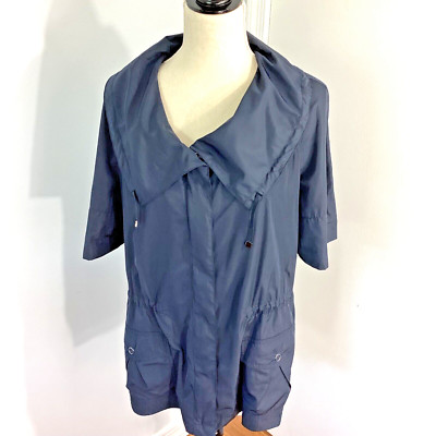 LAFAETTE 148  SZ  MEDIUM  NAVY SHORT SLEEVE  PARKA WINDBREAKER CASUAL  LUXURIOUS