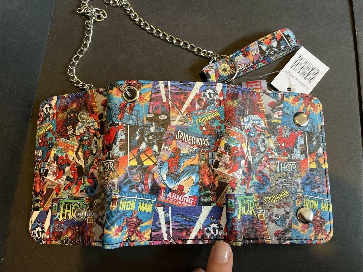 Marvel Avengers Comic Book Cover Trifold Wallet W/Chain New 709390897695