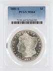 1881-S Morgan Silver Dollar PCGS MS64 S$1 San Francisco Minted No Reserve