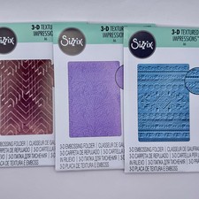 Sizzix 3-D Textured Impressions Lot of 3 Embossing Folders Lot 57