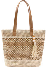 Straw Beach Tote Bag Women - 2026 Handwoven Summer Purse Handbag with Zipper Per