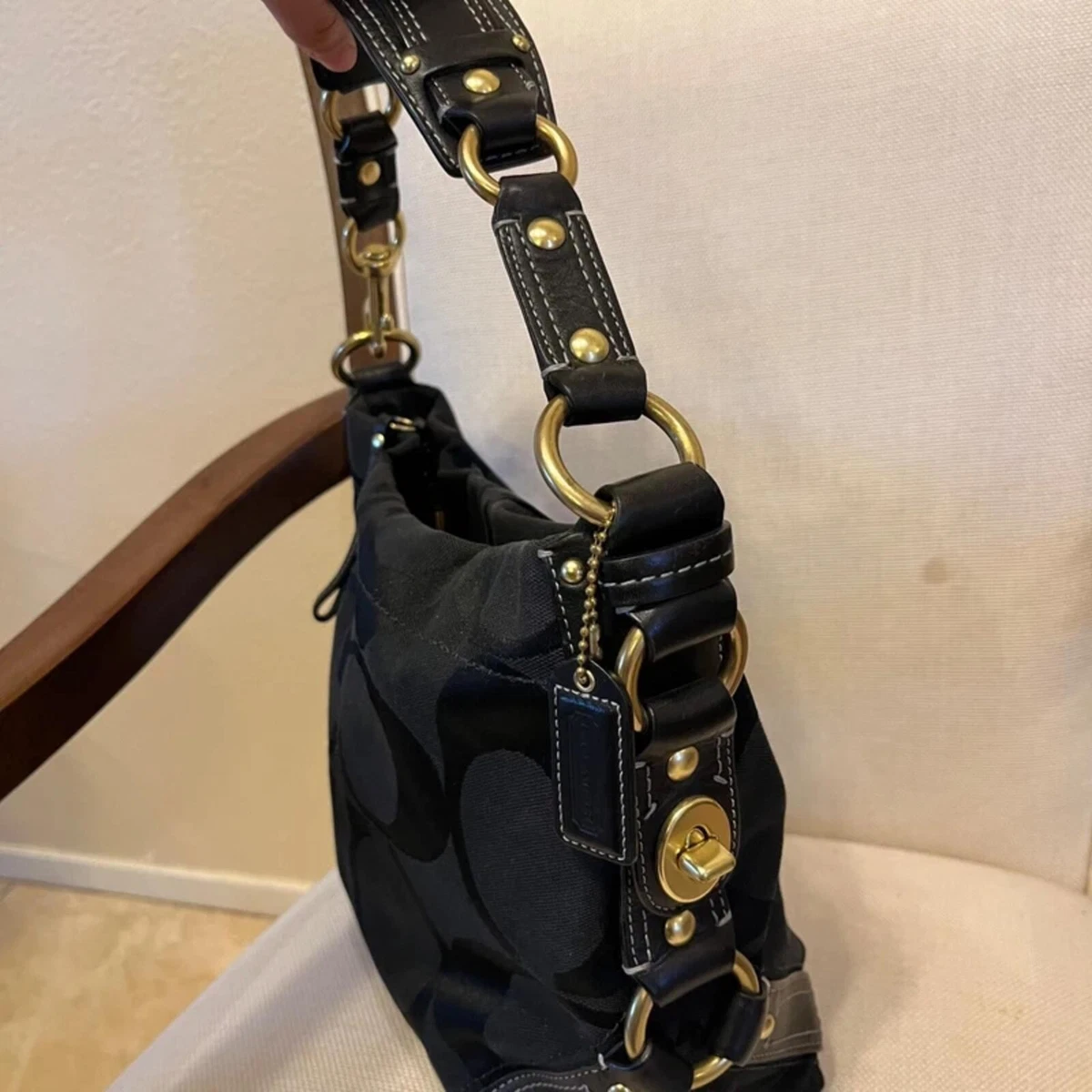 Coach Black Signature Hobo Bag | eBay