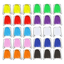 Drawstring Backpack Bulk 30 Packs Draw String Bags for Gym Sports Trip Pedest...