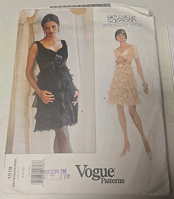 VOGUE 1518 BELLVILLE SASSOON Sewing Patterns Size 6 8 10 Dress Misses