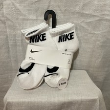 Nike Quarter Sportswear Socks White Six Pairs Youth XS 10C-3Y Size Youth 5-7 New