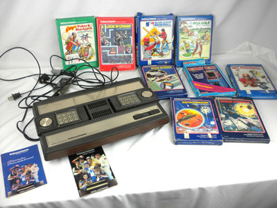 Vintage Mattel Electronics Intellevision Game Console 2609 & 9 Games Donkey Kong