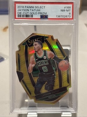 2018 Select 2nd Year Jayson Tatum #168 Die Cut Gold Prizm First On Print /10