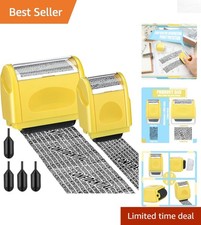 2 Pack Identity Protection Roller Stamp with Ink Refills - Block Personal Info