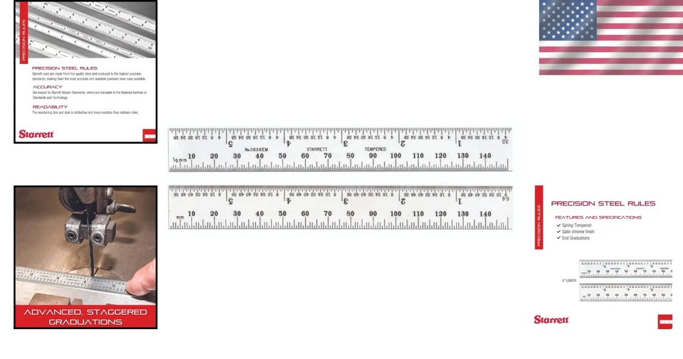 High-Quality 6" Steel Rule - Inch & Millimeter Graduation - Image 2 of 4