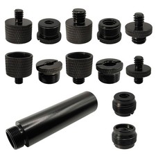 Mic Stand Adapter Kit with Extension Tube,3/8" to 5/8",1/4" to 5/8" Threaded ...