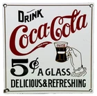 VINTAGE COCA COLA PORCELAIN SIGN GAS STATION PUMP PLATE DEW PEPSI OIL DR PEPPER