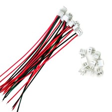 Babaobox 10 Pairs 24AWG JST EH 2.5mm 2pin Connector Plug Male with Red,Black