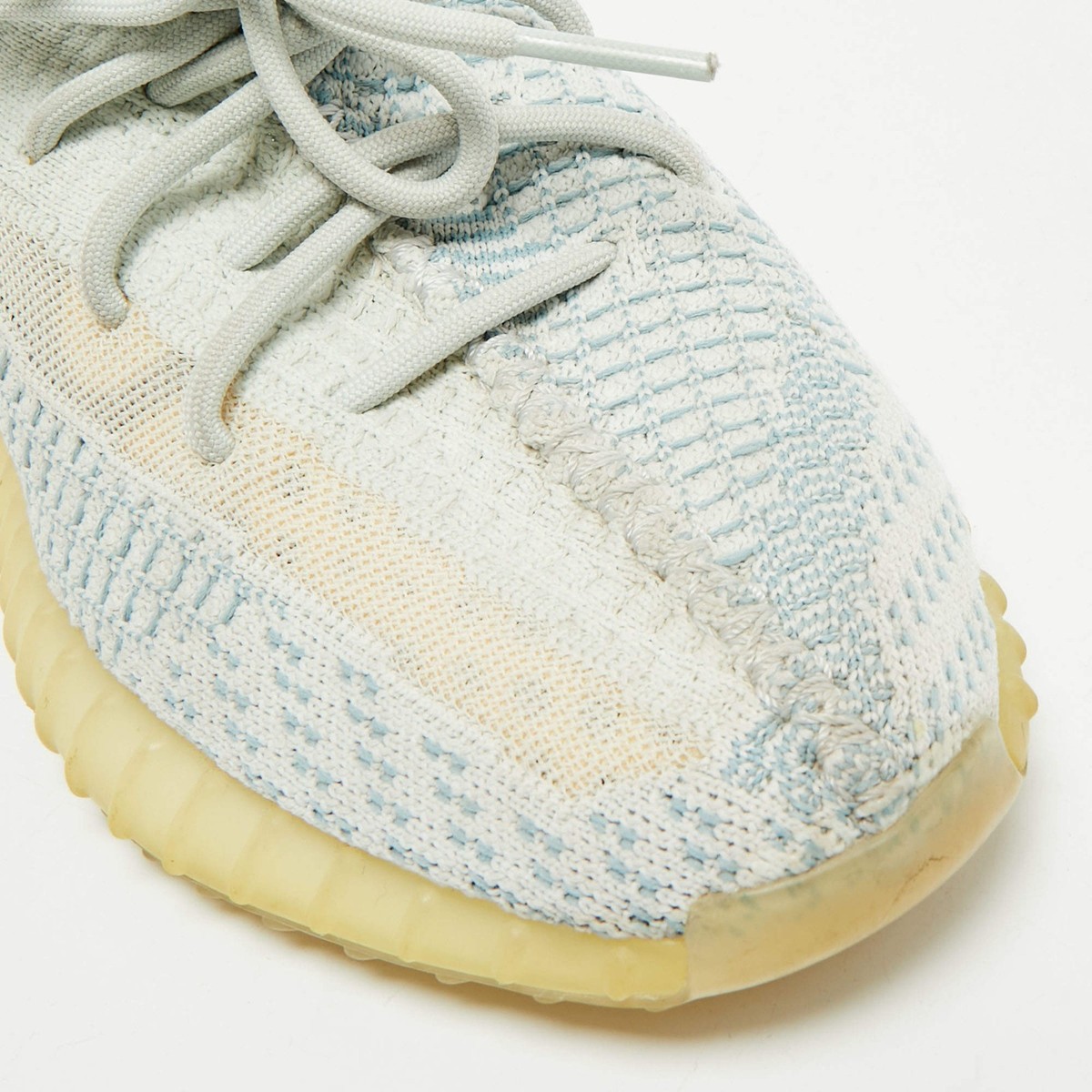 Yeezy x Adidas BlueWhite Knit Fabric Boost 350 V2 Cloud White