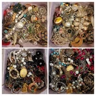 6 Ib Costume Jewelry Scrap Broken Tangled Pieces Rhinestone Vintage-now B73