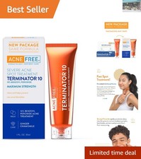 Benzoyl Peroxide Acne Spot Treatment by Terminator 10 - 1oz Dermatologist Tested