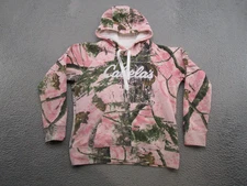 Cabelas Women's ZONZ Woodland Camo Pink Pullovr Hoodie Size M Hunting Read