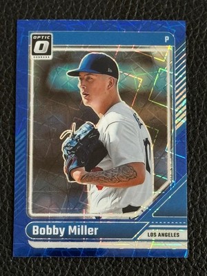 2024 Panini Donruss Optic Blue Velocity Prizm Bobby Miller #69 Dodgers