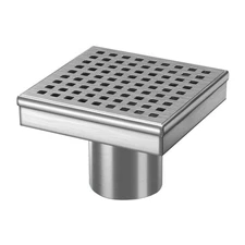 RELN 4 in. x 4 in. Stainless Steel Square Shower Drain w/ Square Pattern Cover