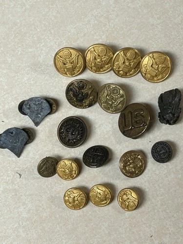 Vintage Civil War Buttons Lot of 19 Various Sizes and Makers
