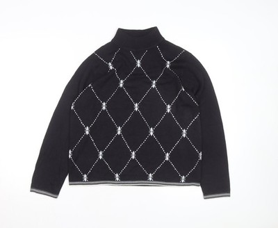 Schwarzer Pullover Pulli Damen UK Größe M Sag Harbor