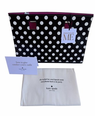 NWT Kate Spade Make It Mine Polka Dot Candace Purse Bag Bow Flap Sleeve Cover