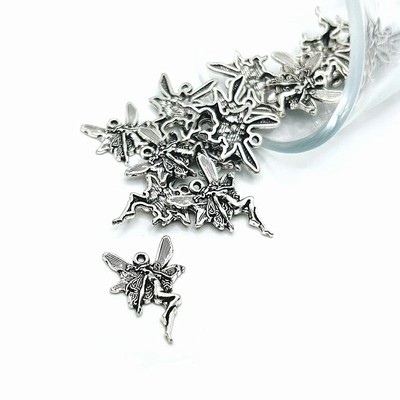 Silver Fairy Sprite Charms, 15x21mm - US Seller