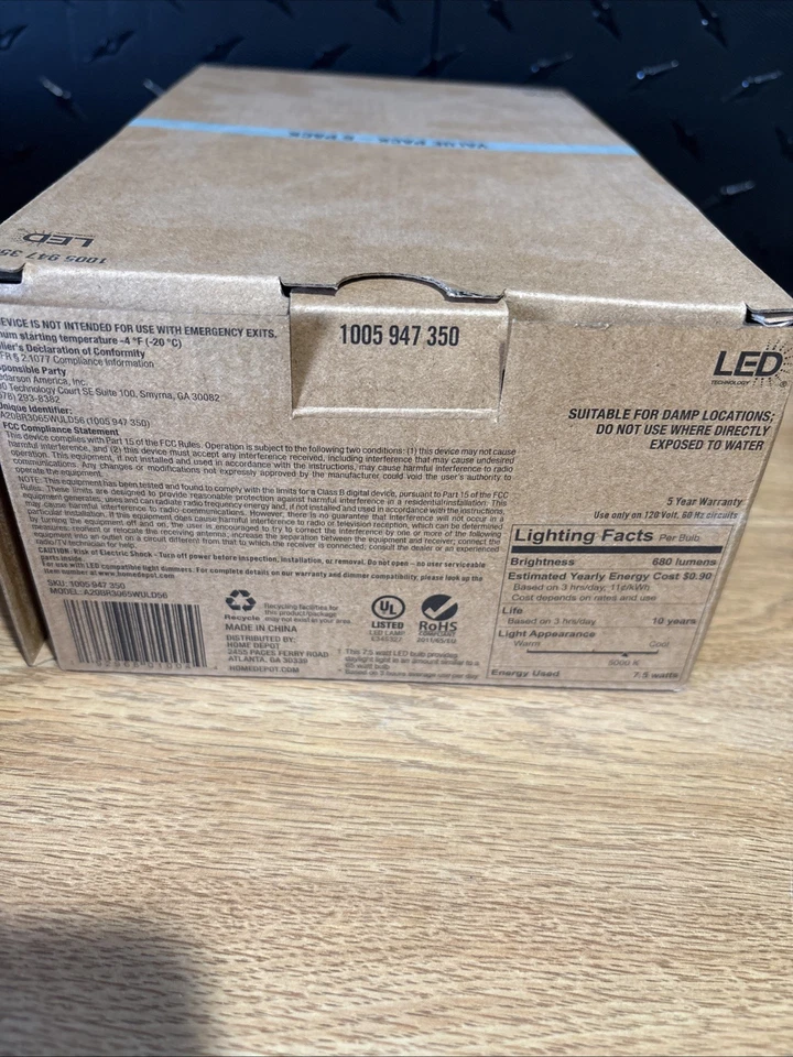 (4-Pk) Dimmable LED Flood Light Bulb Daylight 5000 65W 1005947350 (B8 - Image 2 of 2