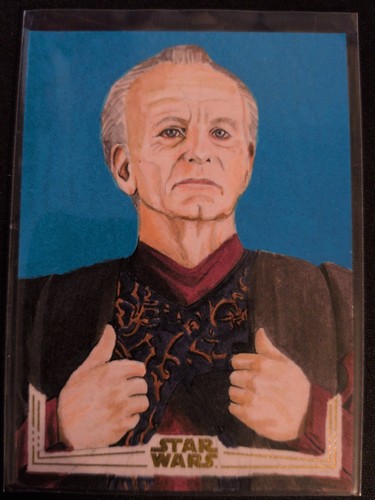 2025 Topps Chrome Star Wars Gold Foil Sketch 1/1 Palpatine by Jason Saldajeno