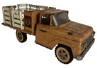 Vintage 1950s Tonka Farms Pressed Steel Toy Brown Stake Bed Truck