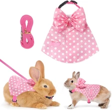 Rabbit Harness and Leash Set for Outdoor Training Camping Walking Escape Proof P