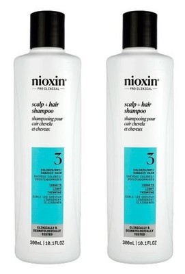 2 x NIOXIN SCALP + HAIR THICKENING SYSTEM 3 SHAMPOO ~ PACK OF 2