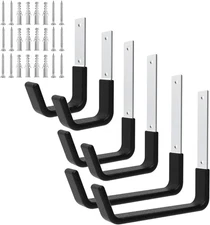 Heavy Duty Utility Hooks for Garage 2S & 2M 2L, Silver and Black 