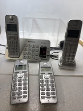 Panasonic KX-TGE470 Bluetooth Cordless Phone 4 Handsets Answering System - Used