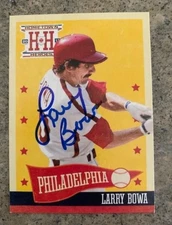 LARRY BOWA PHILADELPHIA PHILLIES SIGNED AUTOGRAPHED 2013 PANINI HOMETOWN HEROES