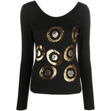 Versace A7675-xl Womens Vintage Black Cotton Top