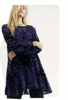 Free People Mirror Mirror Velvet Mini Dress - Black