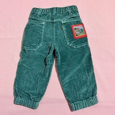 Vintage Little Levi's Green Corduroy Pants Adventure Patchwork RARE Boys 3T