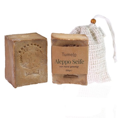 2x Aleppo-Seife original + Seifensack, Olivenölseife, Lorbeeröl ,natürlich vegan