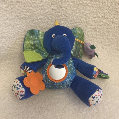 Eric Carle plush blue elephant busy baby crib toy rattle squeaky purple