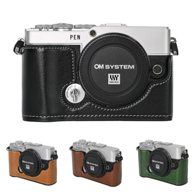 PU Leather Half Case for Olympus E-P7 EP7 Protect Camera Grip