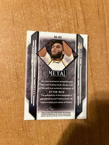 2021-22 Leaf Metal - Efton Reid - Silver Wave ARC Refractor Auto - Picture 3 of 3