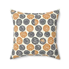 Bohemian Patterned Throw Pillow + Cover, Ethnic Home Decor, Cozy Accent Cushion