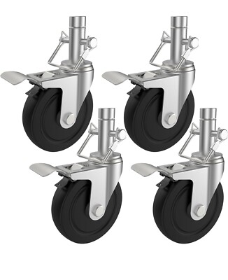 5 Inch Scaffolding Wheels Set of 4, Scaffold Caster with Dual Locking Brakes
