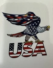 USA ~ BALD EAGLE ~ STARS & STRIPES - Small Vinyl Sticker - 1.5in