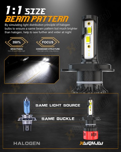 Fit Pontiac Fiero 1984 1985 1986 1987 1988 7x6'' LED Headlight Hi/Lo Halo DRL H4 - Picture 12 of 20