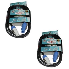 2 Pack Pro X 6 Ft. 14 AWG powerCON  Grey Male to powerCON  Blue Male
