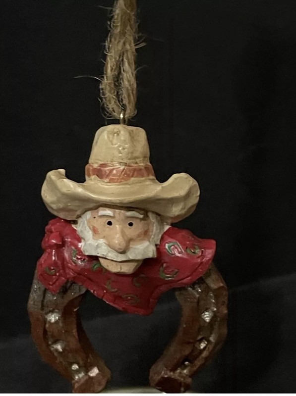 Cowboy Horseshoe Christmas Tree Ornament 