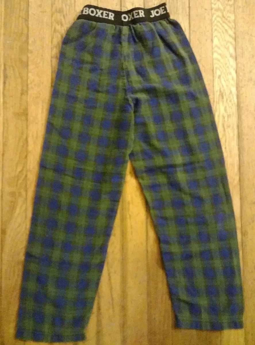 Joe Boxer boys plaid pajama sleep lounge pants Sz Small 100% cotton flannel  vntg