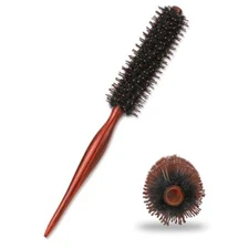 Small Boar Nylon Bristle Round Brush for Blow Drying Styling Short Thin Hair